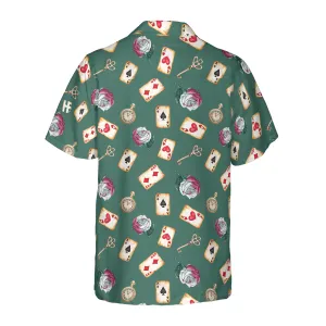 Casino Poker Green Background Hawaiian Shirt, Best Gift For Husband, Wife, Boyfriend, Girlfriend, Friend, Family
