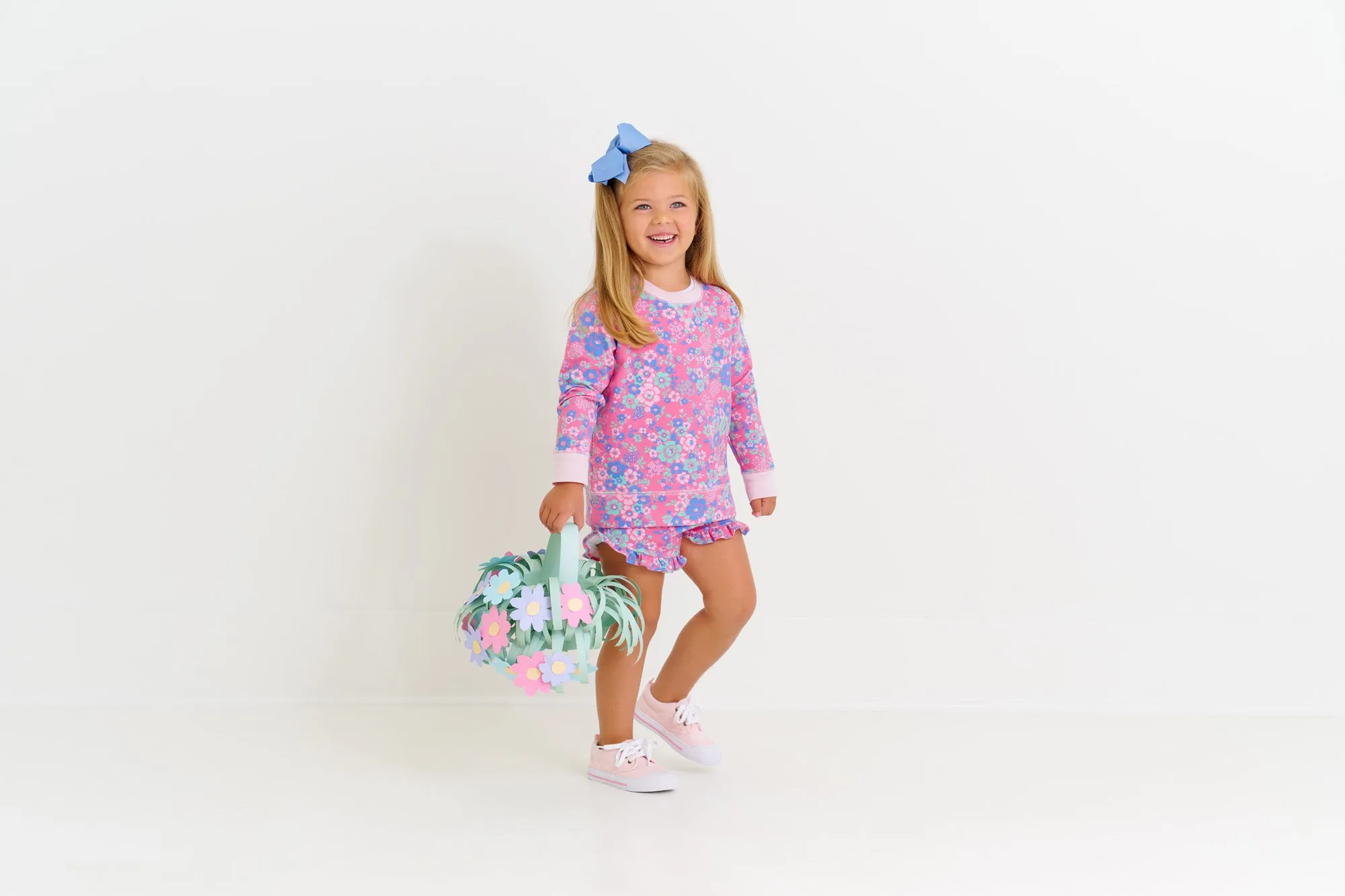 Cassidy Comfy Crewneck - Mt. Paran Mini Floral with Palm Beach Pink