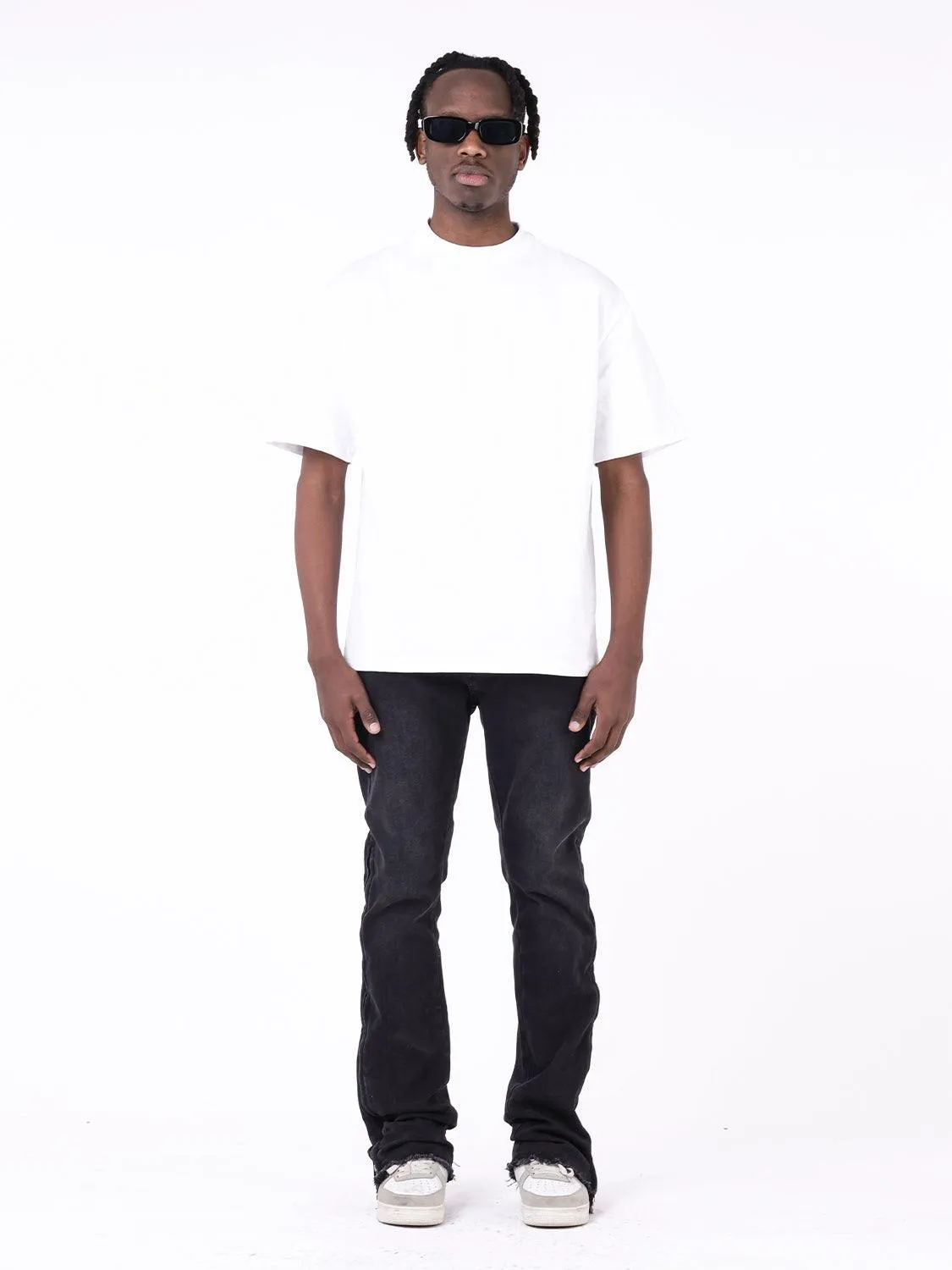 Casual Denim Trousers Mid Waist Elastic