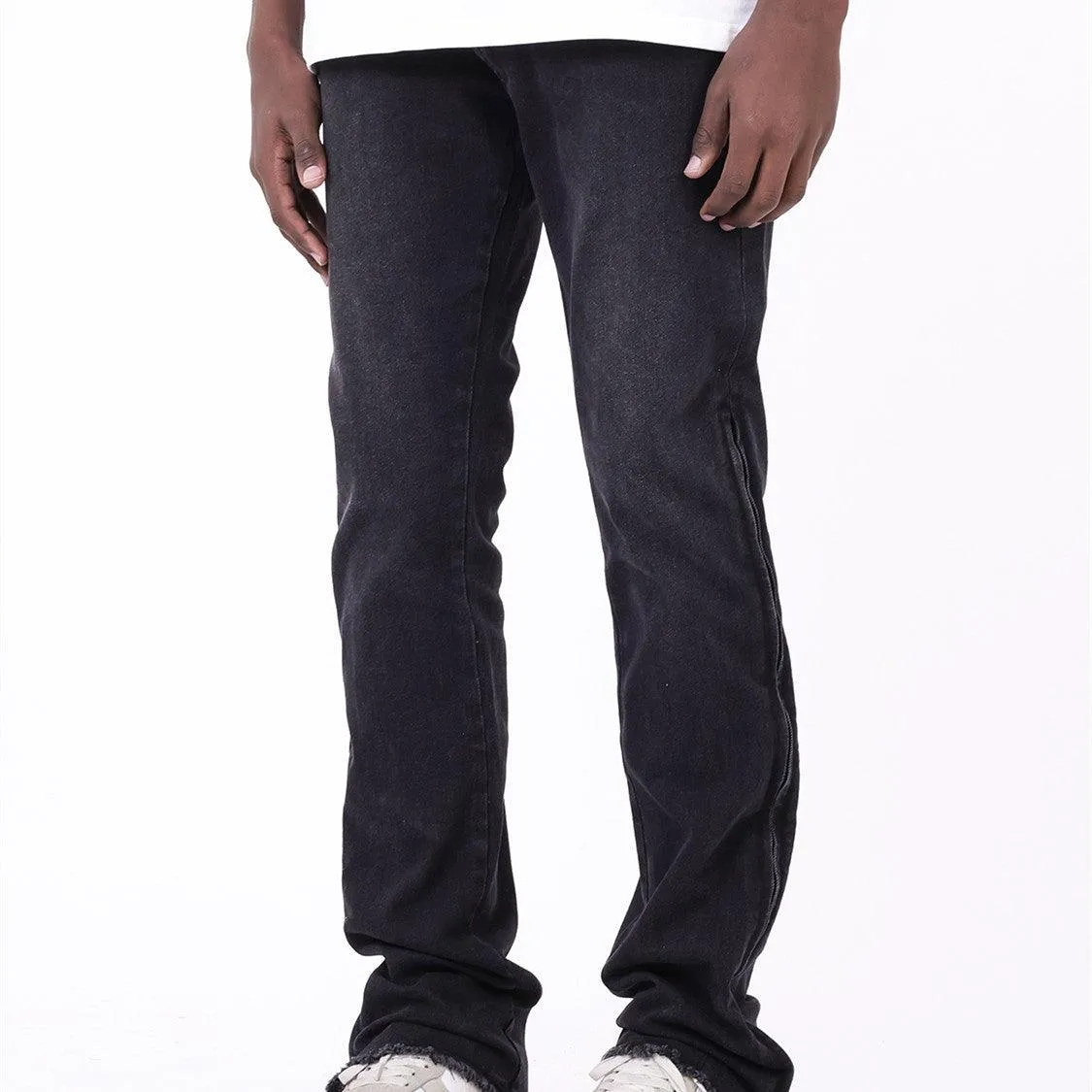 Casual Denim Trousers Mid Waist Elastic