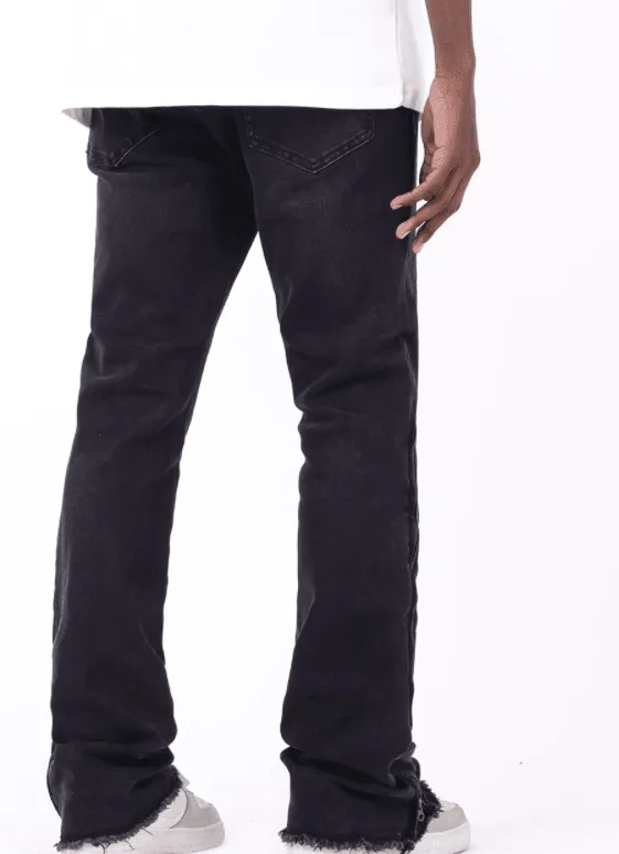 Casual Denim Trousers Mid Waist Elastic