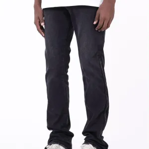Casual Denim Trousers Mid Waist Elastic