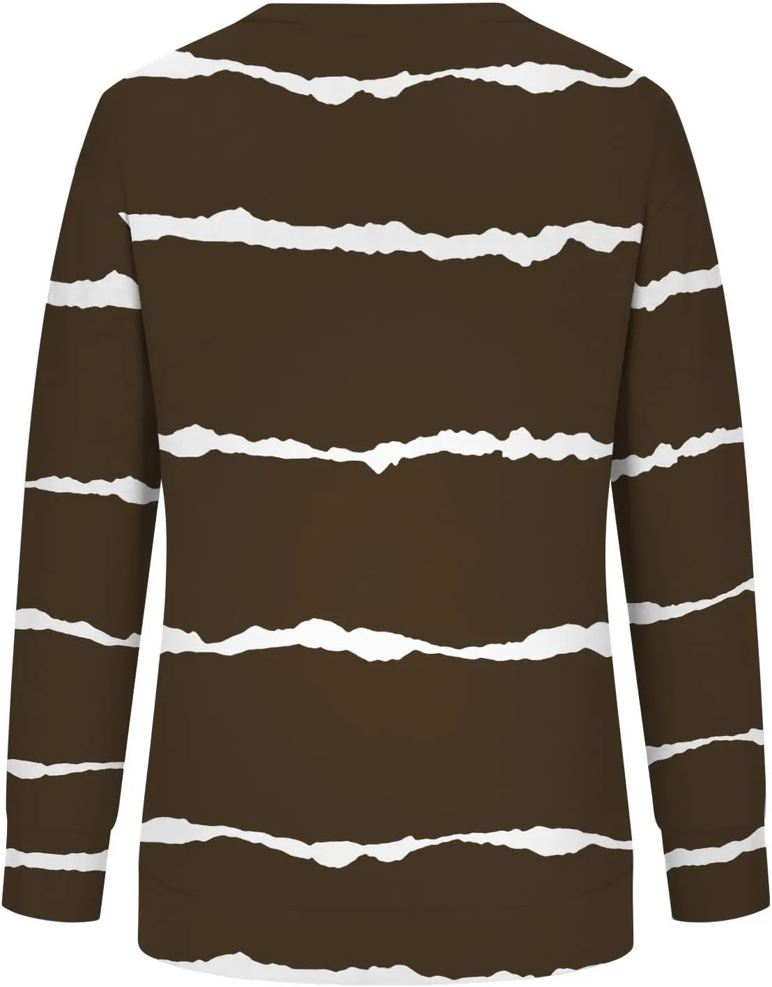 Ceboyel Womens Long Sleeve Shirts Striped Print Sweatshirt Crewneck Pullover Tops Trendy Casual Fall Clothes 2023