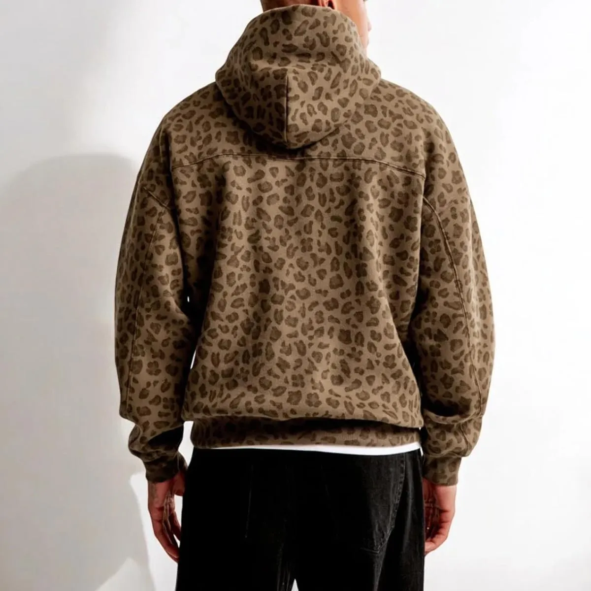 Cheetah Hoodie Y2k Oversized Hooded Sweatshirt Women Leopard Print Hoodie Streetwear Vintage 2000s Trendy 2024