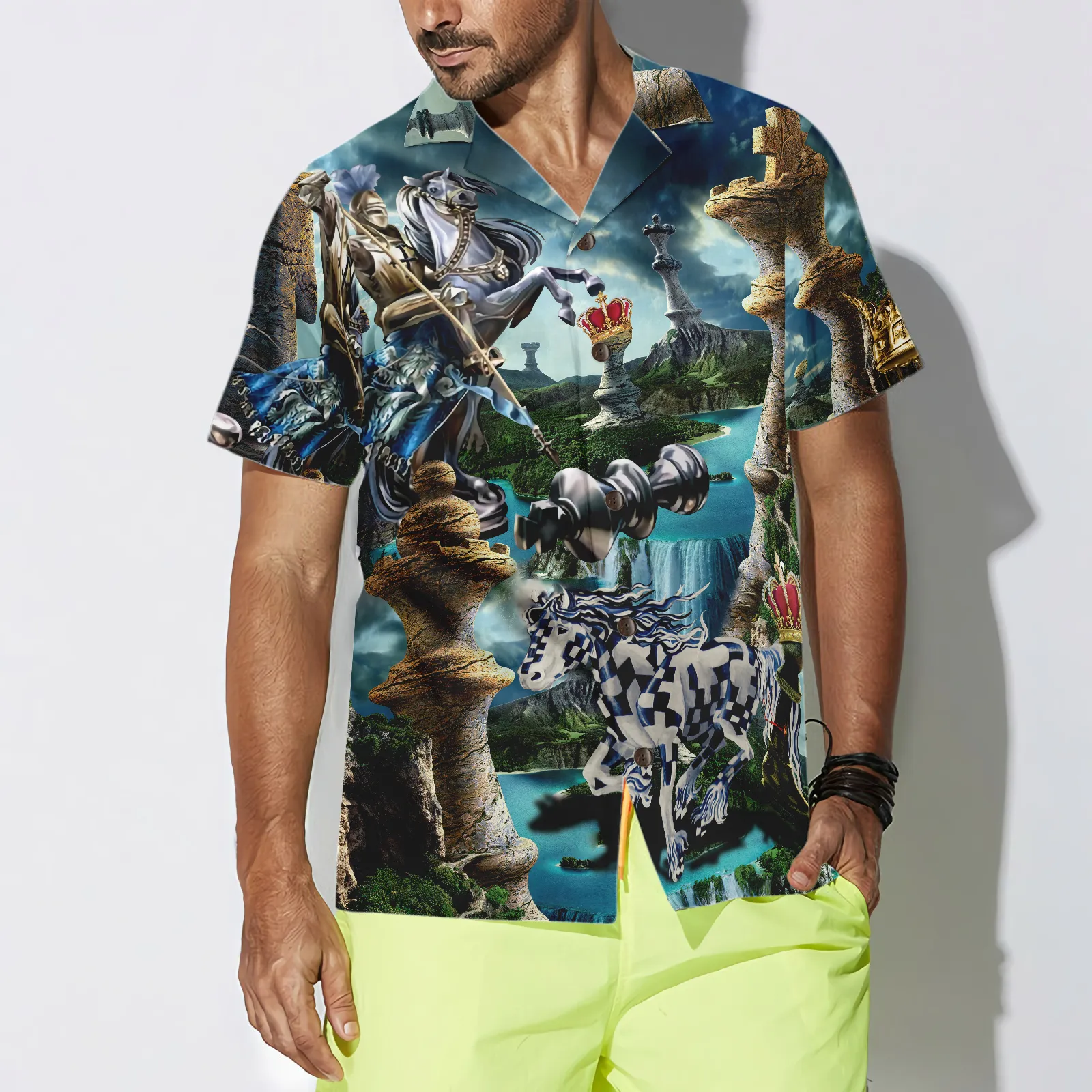 Chess is my life Hawaiian Shirt for Men, Blue Chess Shirt, Gift For Chess Player, Friend, Family