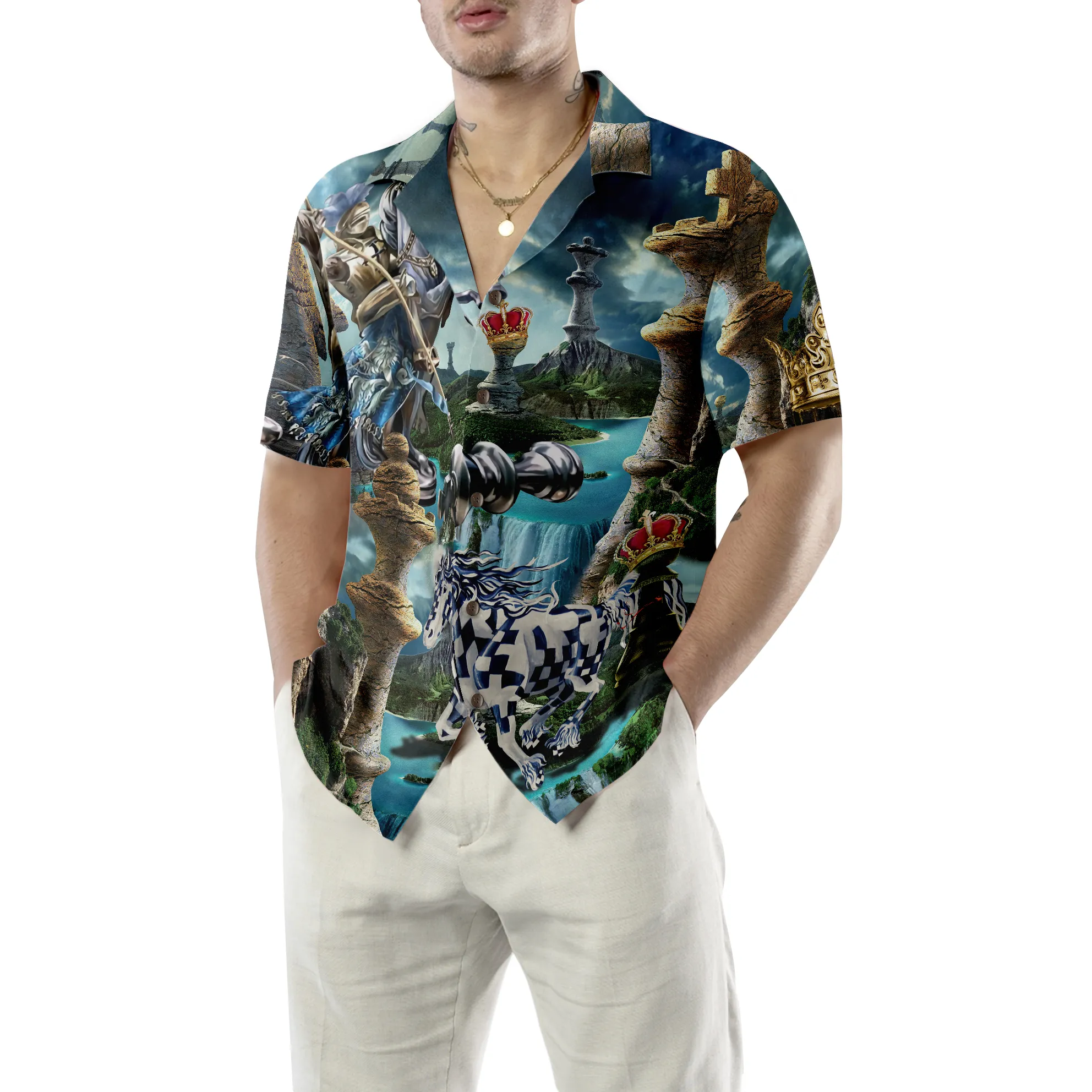 Chess is my life Hawaiian Shirt for Men, Blue Chess Shirt, Gift For Chess Player, Friend, Family