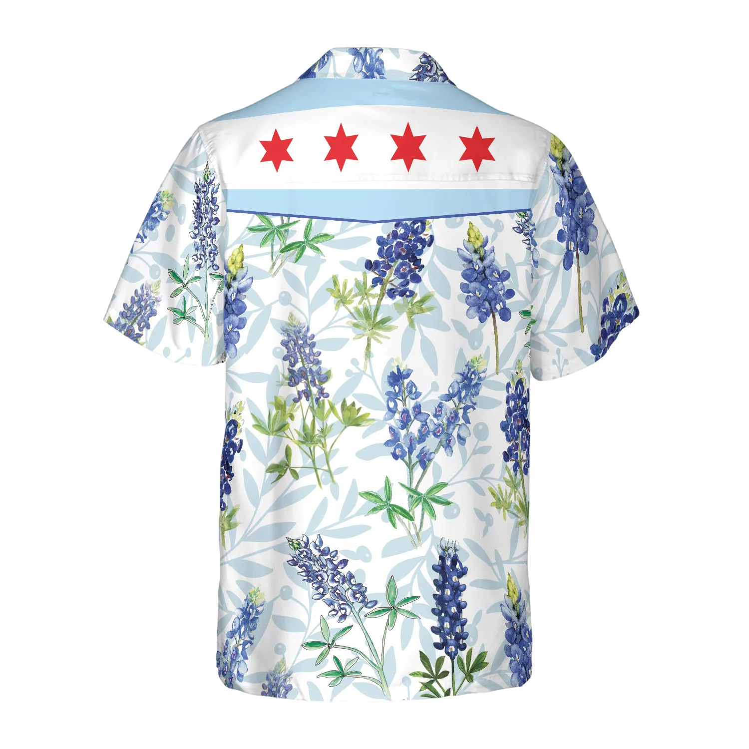 Chicago Bluebonnet Flag Hawaiian Shirt, Gift For Lover, Friend, Family