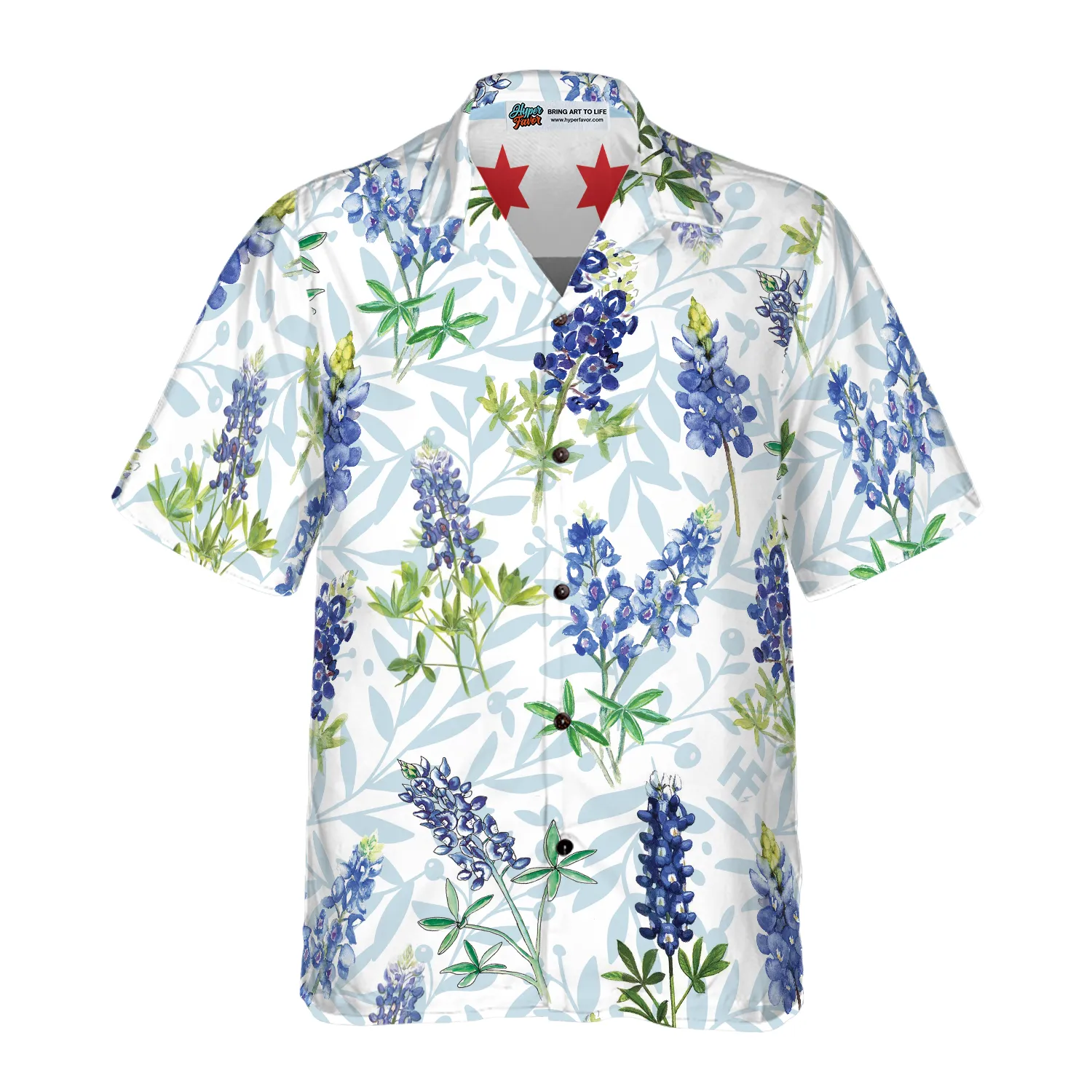 Chicago Bluebonnet Flag Hawaiian Shirt, Gift For Lover, Friend, Family