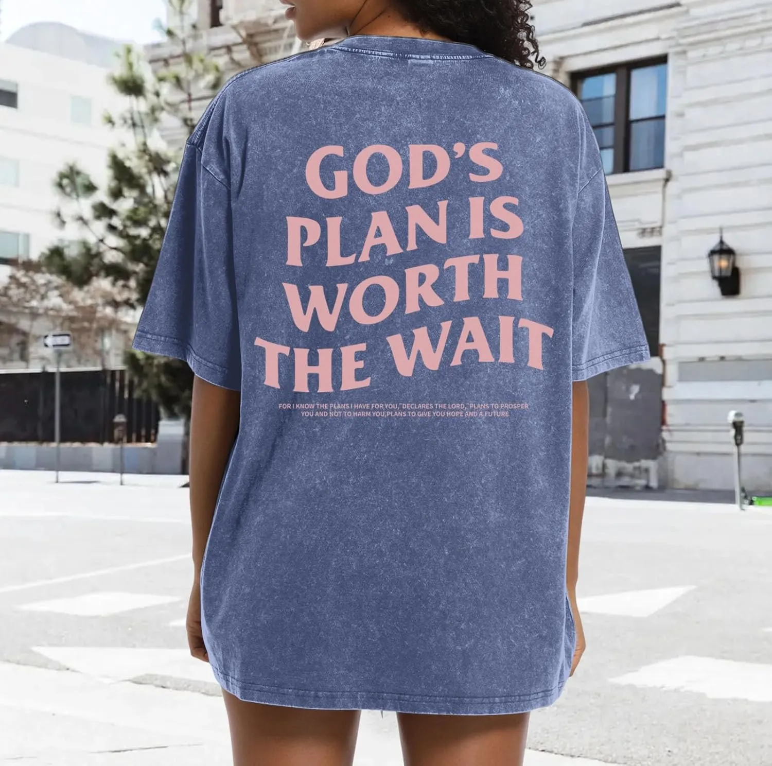 Christian Oversized Shirts for Women God Graphic Tees Shirts Bible Verse Jesus Shirt Religious Acid Wash Tshirts