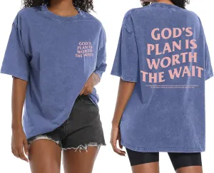 Christian Oversized Shirts for Women God Graphic Tees Shirts Bible Verse Jesus Shirt Religious Acid Wash Tshirts
