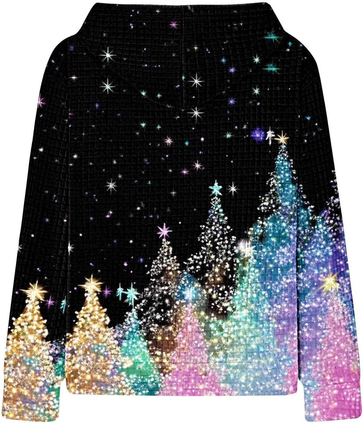 Christmas Hoodies for Women Glitter Xmas Tree Graphic Long Sleeve Sweatshirts Oversized Casual Funny Holiday Pullover
