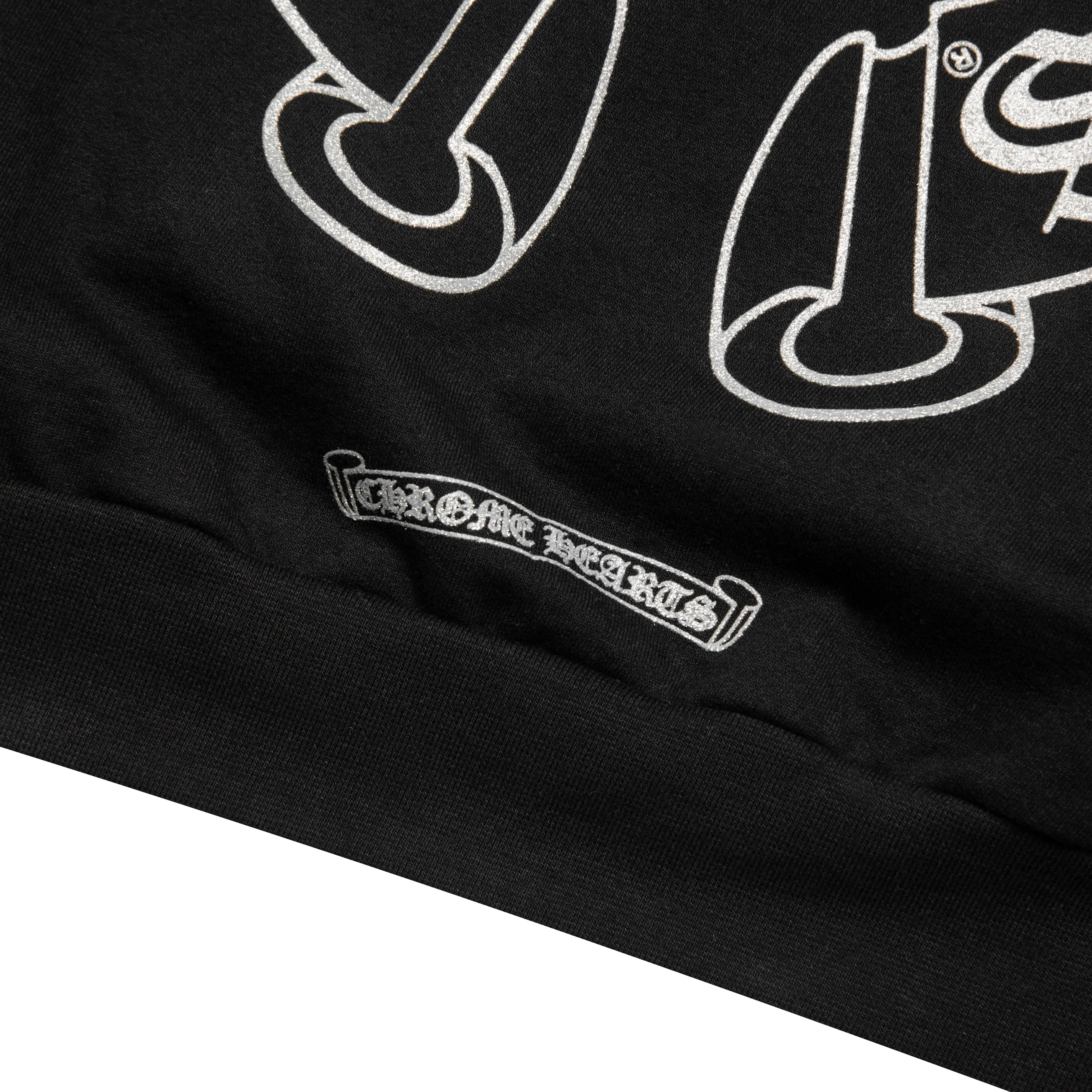 Chrome Hearts Silver Glitter Black Hoodie