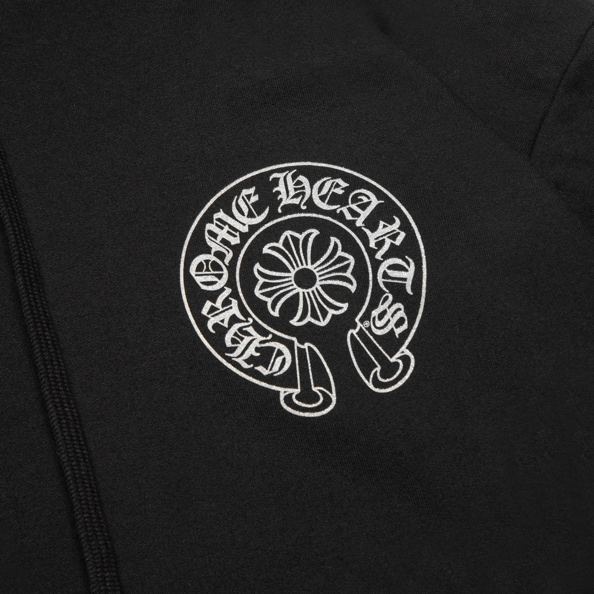 Chrome Hearts Silver Glitter Black Hoodie