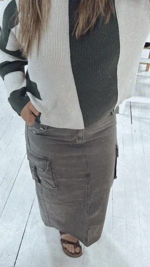 Classic Grey Cargo Skirt