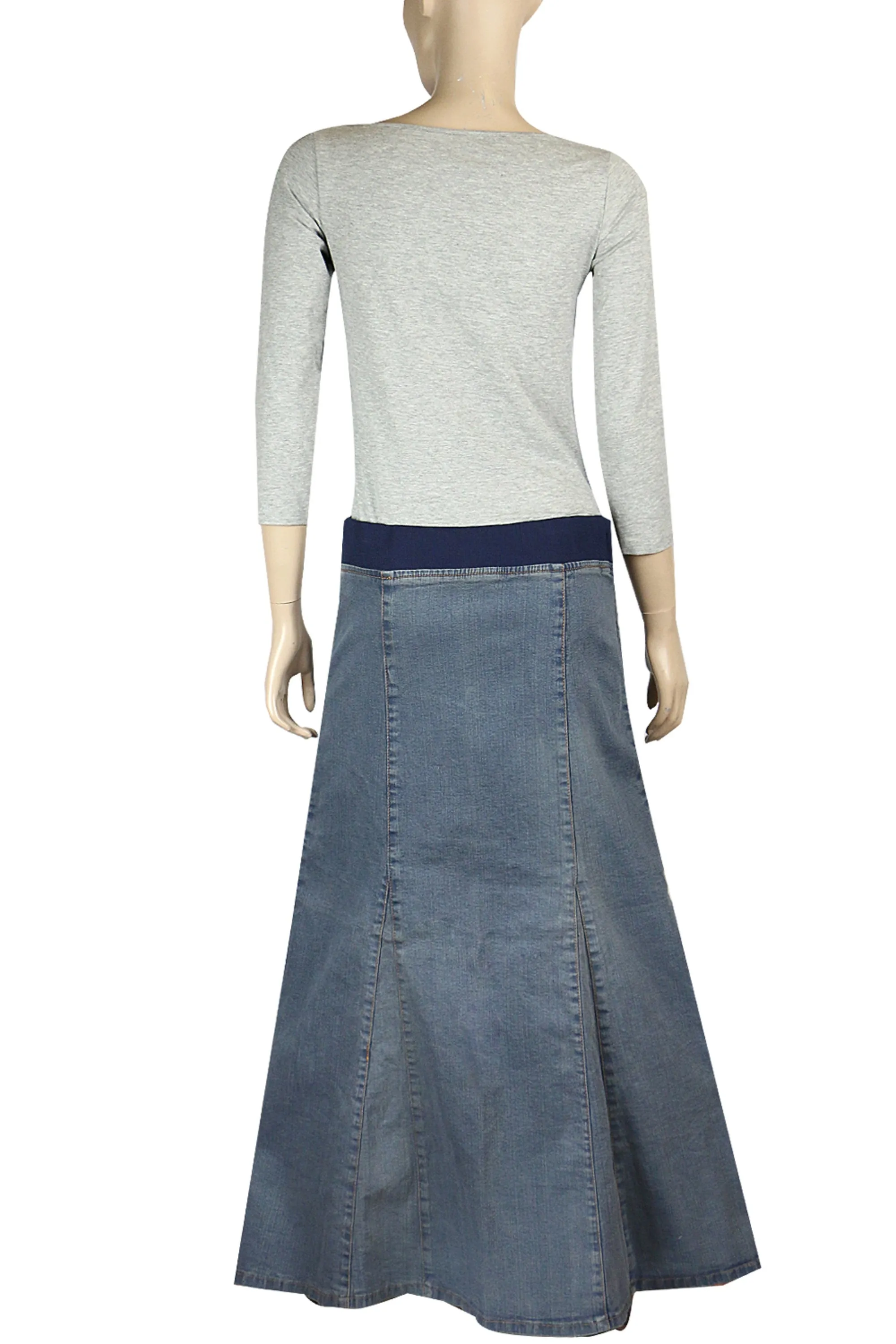 Clove Jeans Women Maternity Maxi Skirt Stretch Denim Ankle Length Plus Size 8-24