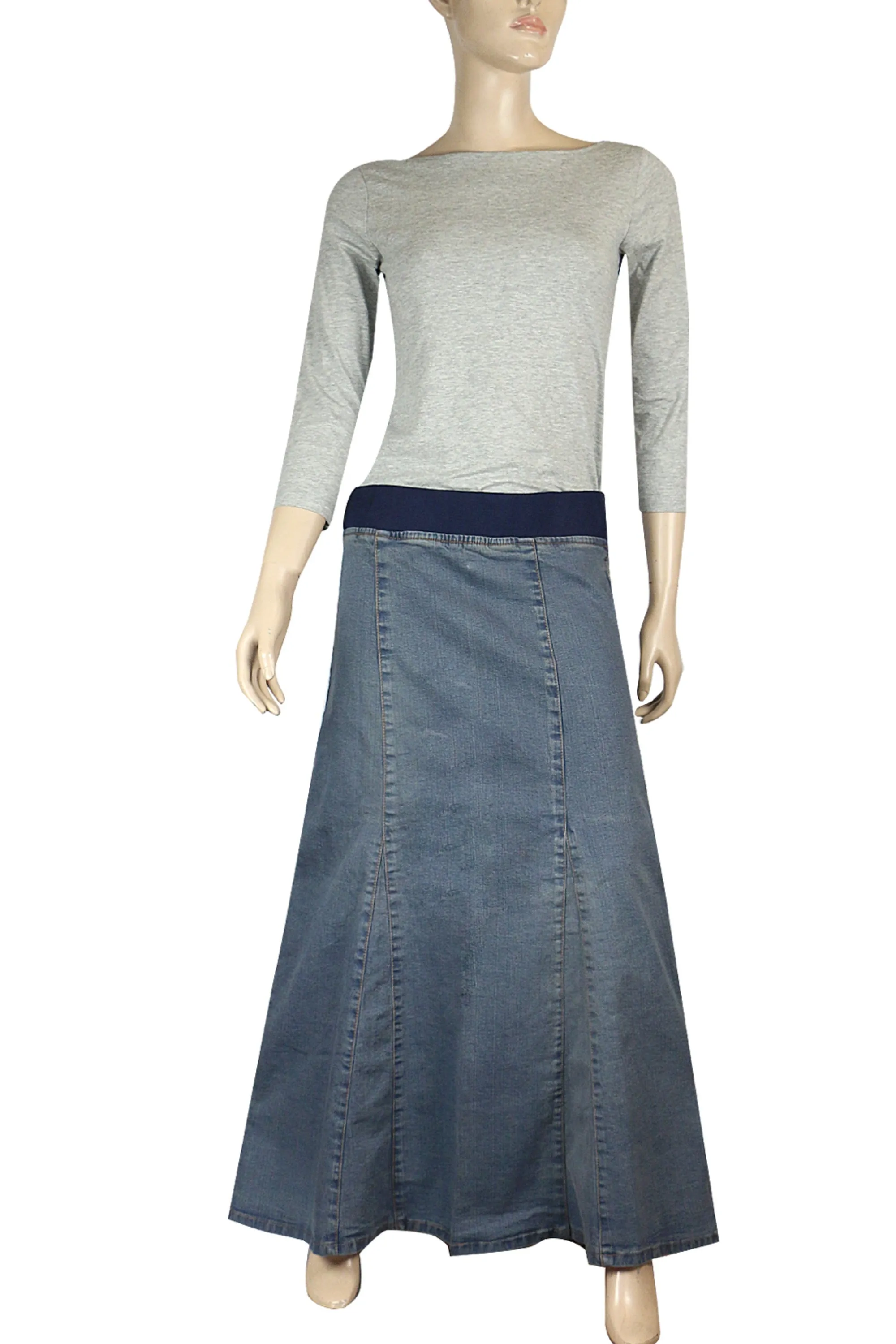 Clove Jeans Women Maternity Maxi Skirt Stretch Denim Ankle Length Plus Size 8-24