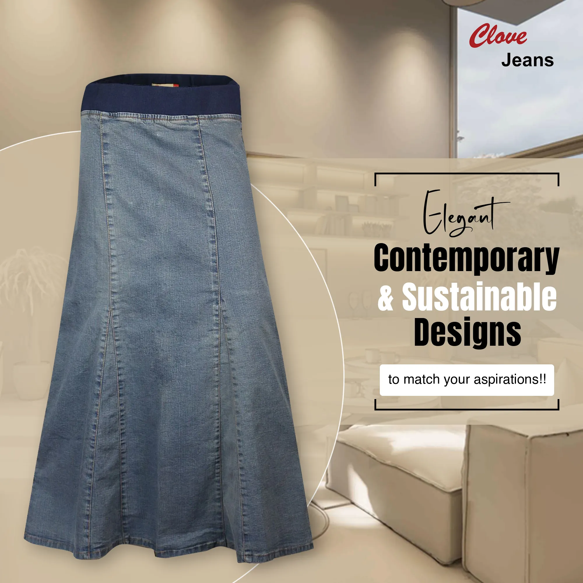 Clove Jeans Women Maternity Maxi Skirt Stretch Denim Ankle Length Plus Size 8-24