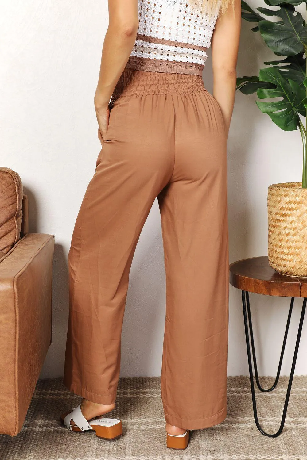 Comfy Choice Elastic Waist Wide Leg Pants