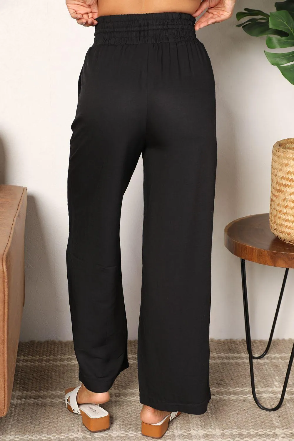 Comfy Choice Elastic Waist Wide Leg Pants