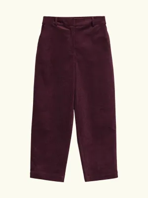 Cord Relaxed Trouser - Burgundy