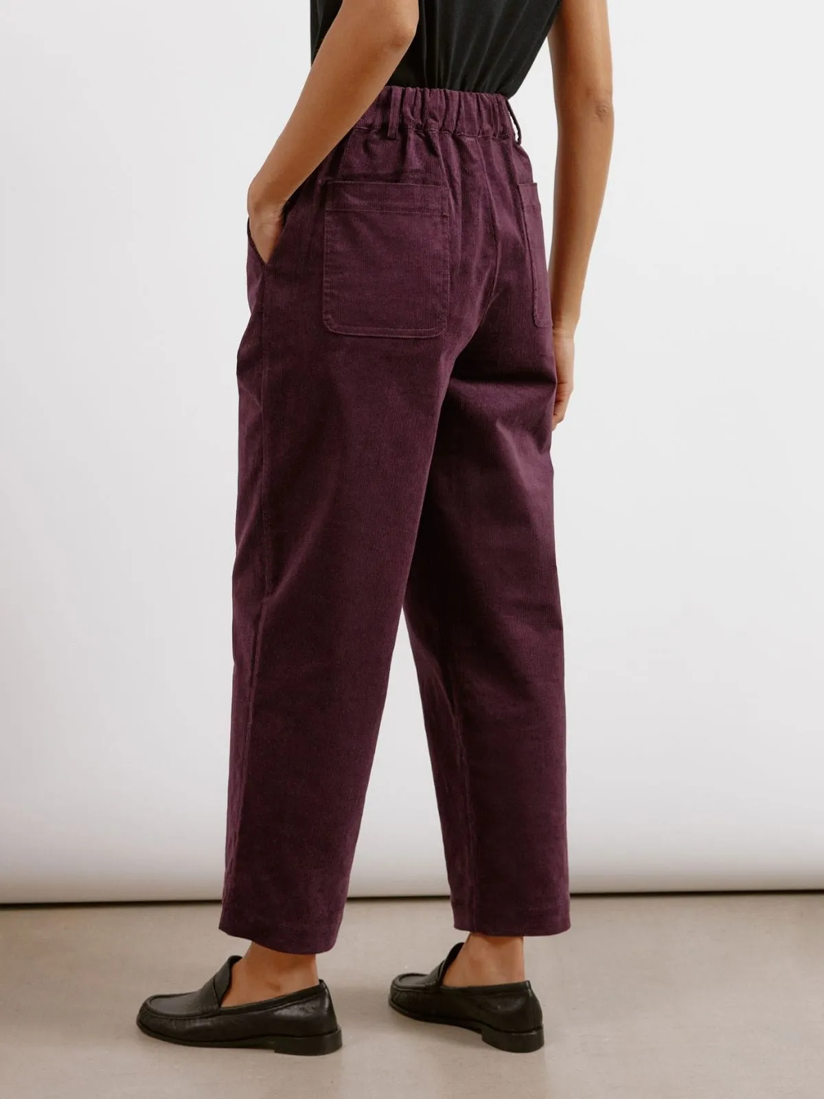 Cord Relaxed Trouser - Burgundy