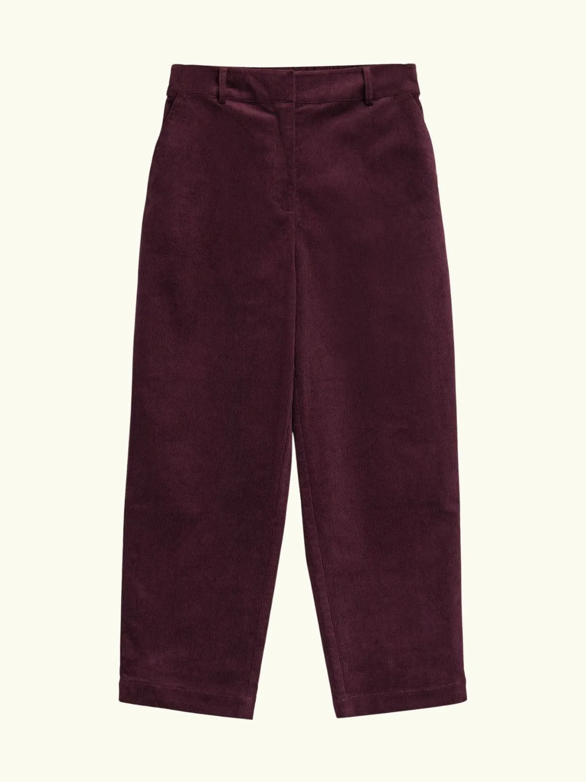 Cord Relaxed Trouser - Burgundy