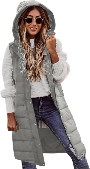COTECRAM Puffer Jacket Womens Plu Size Long Sleeve Packable Hooded Winter Coat Casual Warm Down Jackets Quilted Outerwear