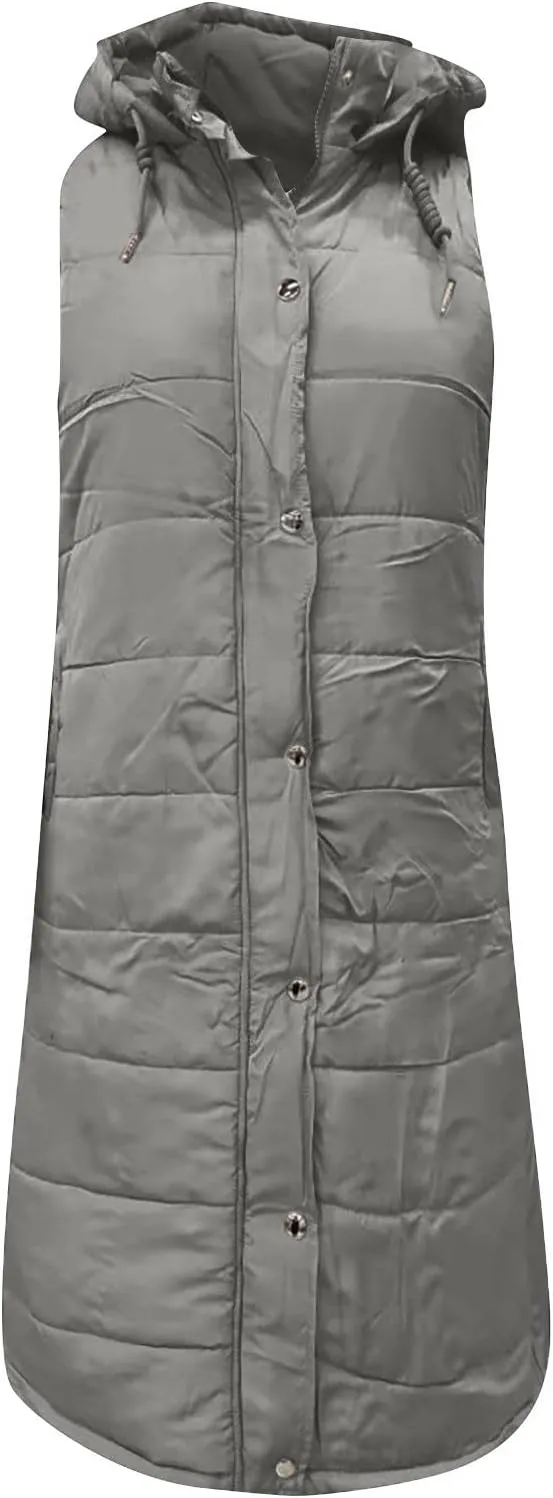 COTECRAM Puffer Jacket Womens Plu Size Long Sleeve Packable Hooded Winter Coat Casual Warm Down Jackets Quilted Outerwear