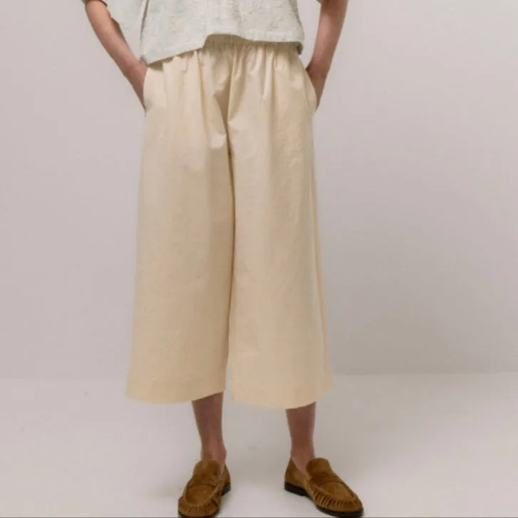 Cream Cropped Culottes