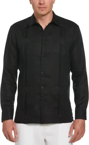 Cubavera Men's 100% Linen Four-Pocket Long Sleeve Guayabera Shirt, Pintuck Detail, Relaxed Fit (Available in Big & Tall)