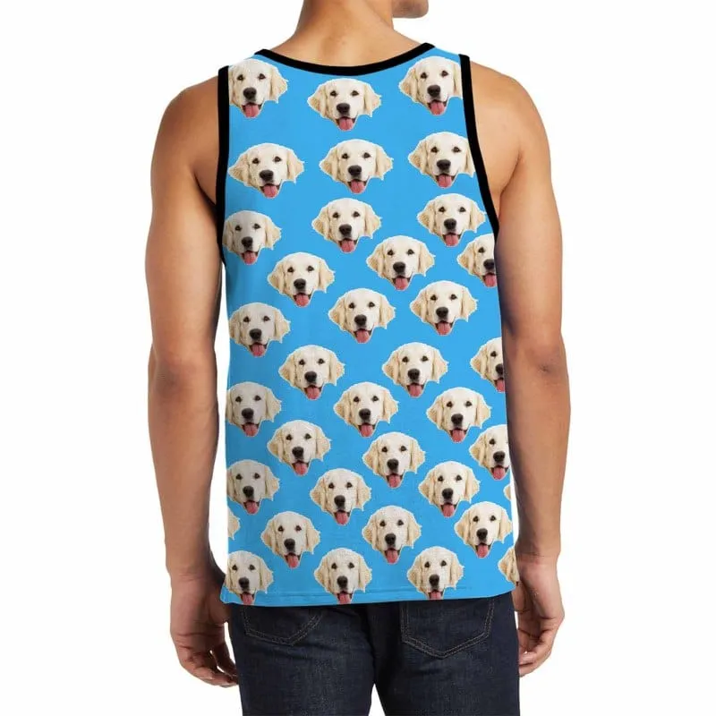 Custom Pet Face Tank Tops Dog Pattern Personalized Men's All Over Print Tank Top