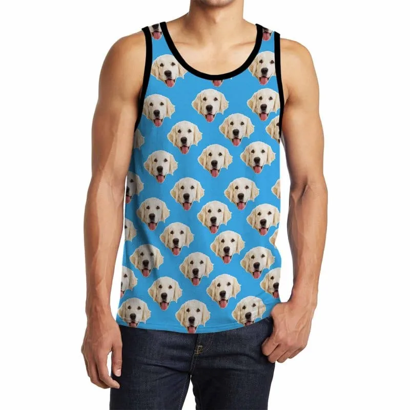 Custom Pet Face Tank Tops Dog Pattern Personalized Men's All Over Print Tank Top