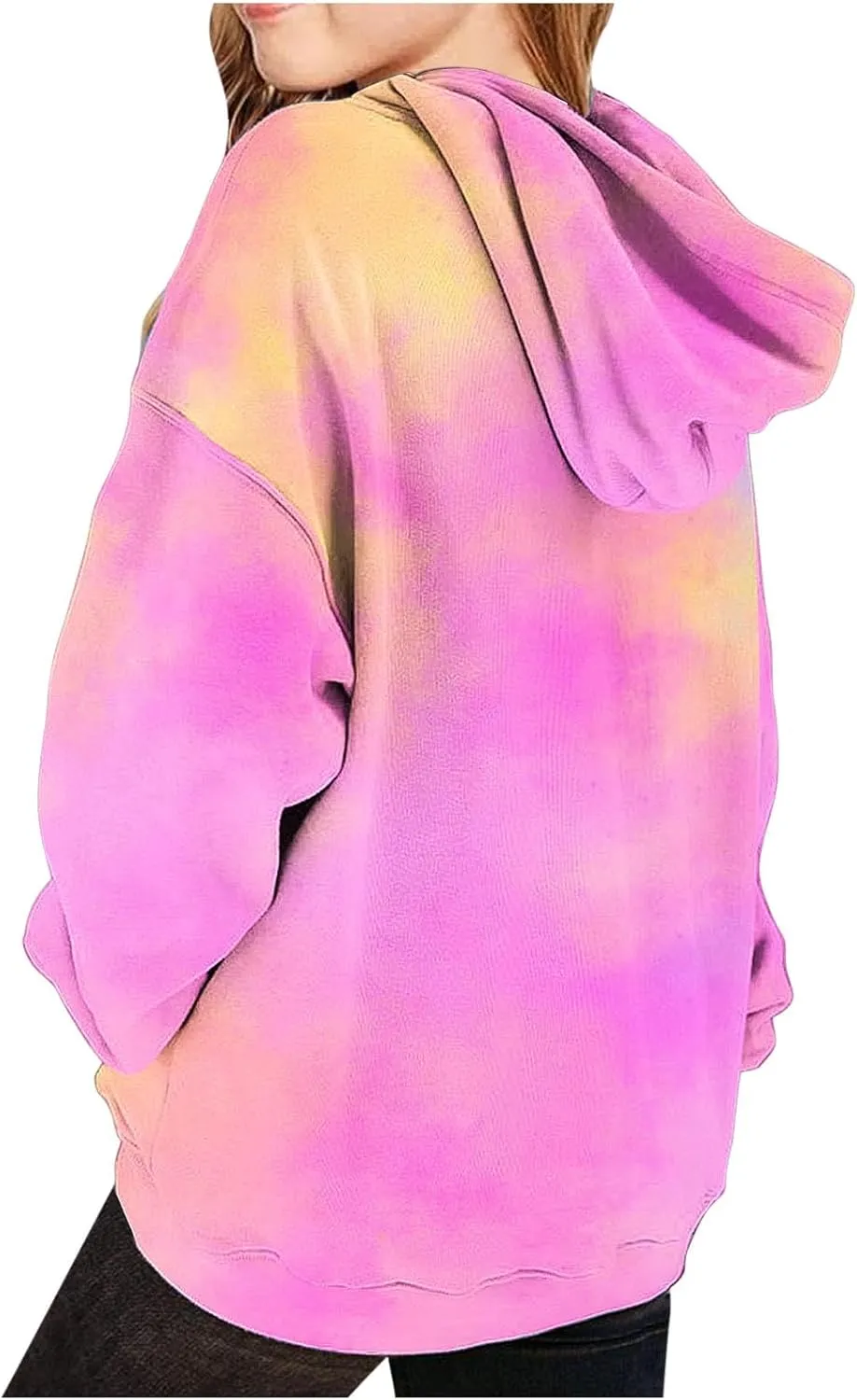 Cute Hoodies for Teen Girls Trendy Preppy Hoodies Y2k Sweatshirts Oversized Long Sleeve Shirts Casual Tie-Dye Outfits