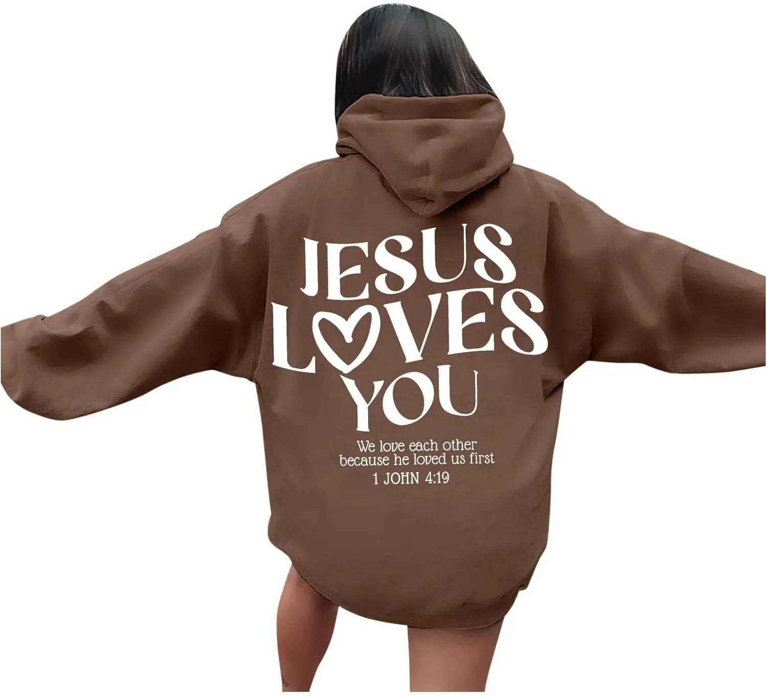 Cute Oversized Hoodies Jesus Loves You Hoodie Jesus Hoodie Preppy Hoodies- Christian Hoodie Hoodie For Girls