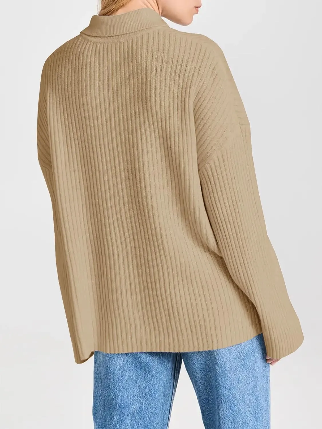 Danedvi Womens Collared Cardigan Sweaters Oversized Ribbed Knit Open Front Button Up Bell Sleeve Outwear