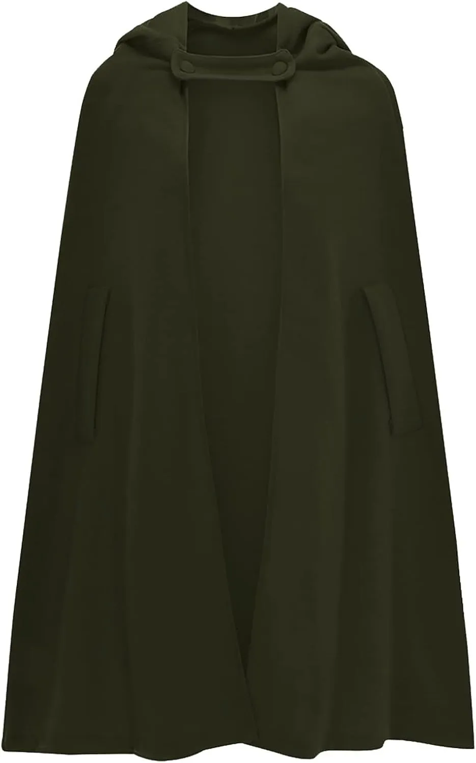 DASAYO Women Oversize Long Cloak Hooded Cardigan Open Front Cape Mantle Trench Coats Shawl Cape Windproof Walker Coat Winter