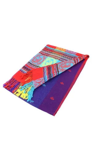 DB056-008 Rainbow Pashmina Scarf Shawls