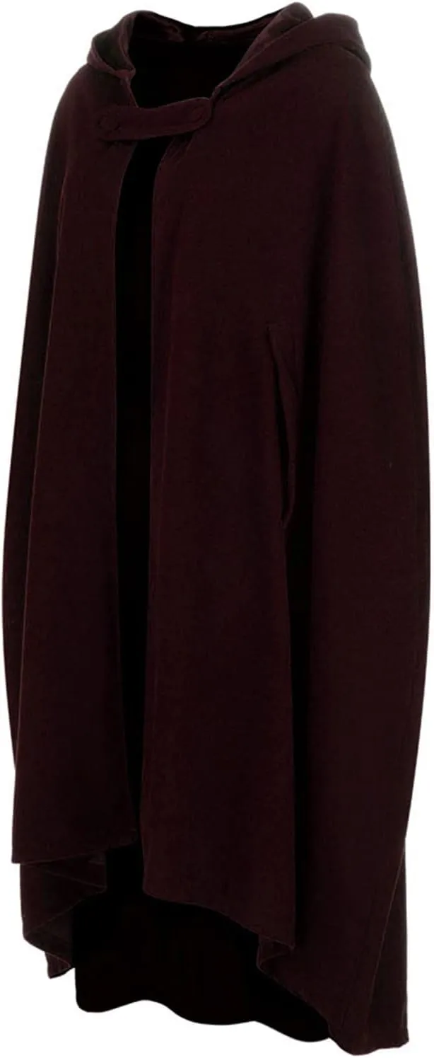 DDAPJ pyju Womens Hooded Open Front Cardigan Wool Blend Long Cape Coat Winter Casual Maxi Cloak Trench Coat Outwear Jacket
