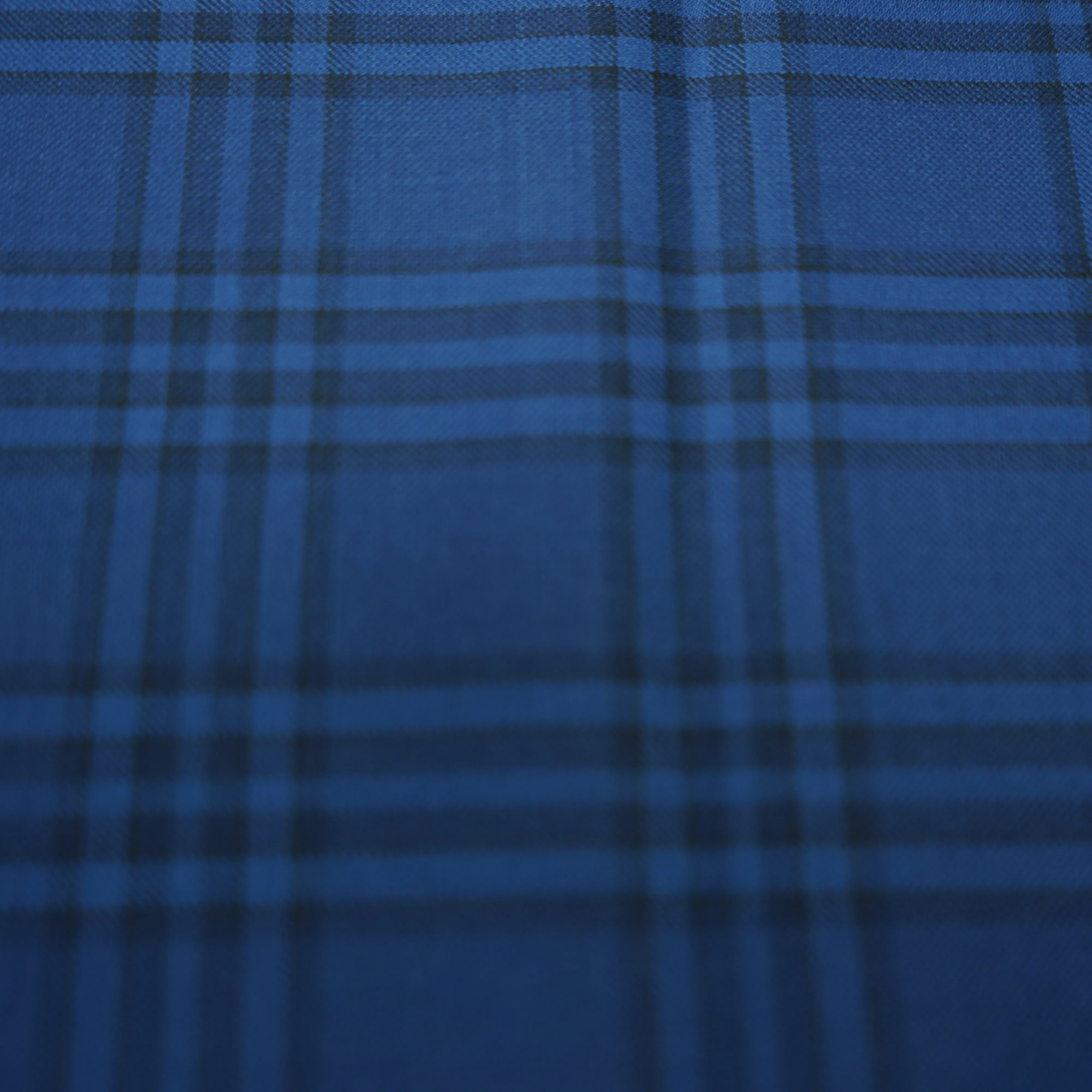 Deep Blue Plaid Pattern Dormeuil Sustainable Wool Amadeus 365 Fabric