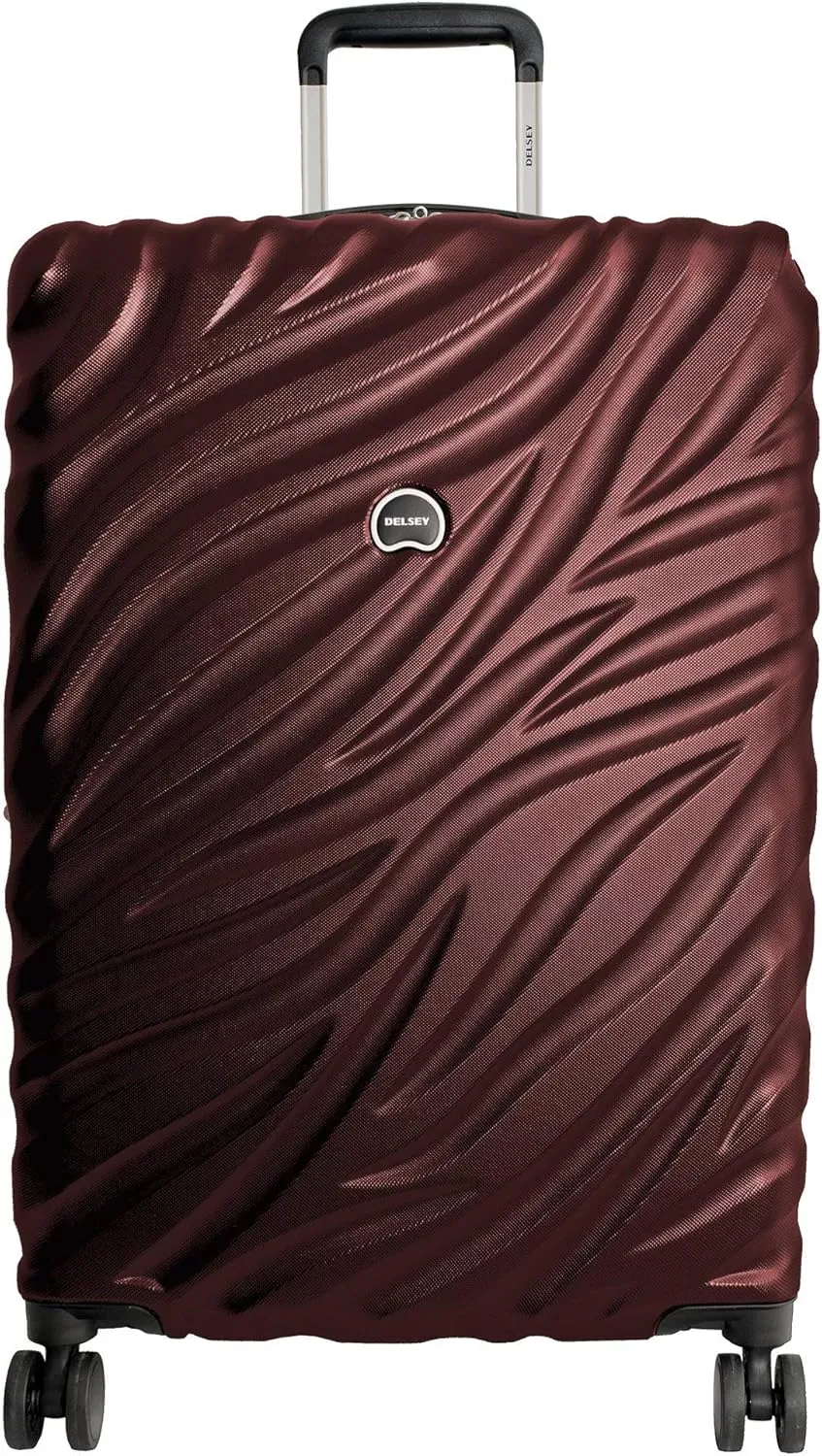 Delsey Paris Alexis Durable Hardside Luggage, Expandable Lightweight 4-Wheel Spinner, Easy Grip Telescoping Handle for Smooth Mobility, TSA-Lock Incorporated, Men and Women, Burgundy, Check-In 25-Inch
