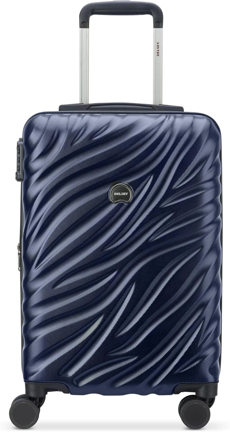 DELSEY PARIS Alexis Durable Hardside Luggage, Expandable Lightweight 4-Wheel Spinner, Easy Grip Telescoping Handle for Smooth Mobility, TSA-Lock Incorporated, Men and Women, Navy, Carry-On 21-Inch