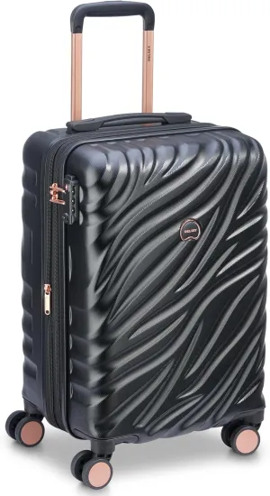 DELSEY PARIS Alexis Durable Luggage, Expandable Lightweight 4-Wheel Spinner, Easy Grip Telescoping Handle for Smooth Mobility, TSA-Lock Incorporated, Men and Women, Black/Rose Gold, Carry-On 21-Inch
