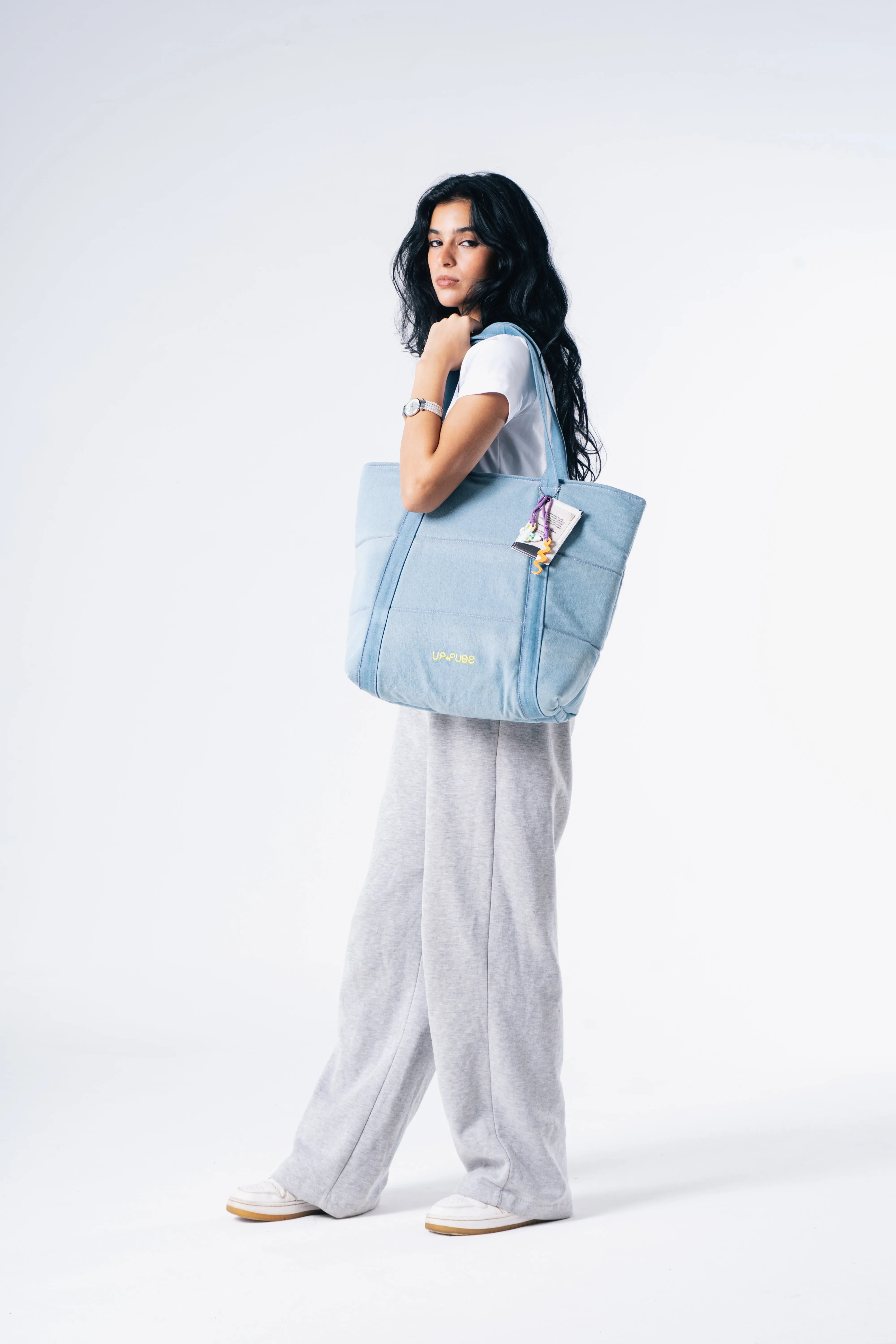Denim Affair Tote Bag in Ice Blue