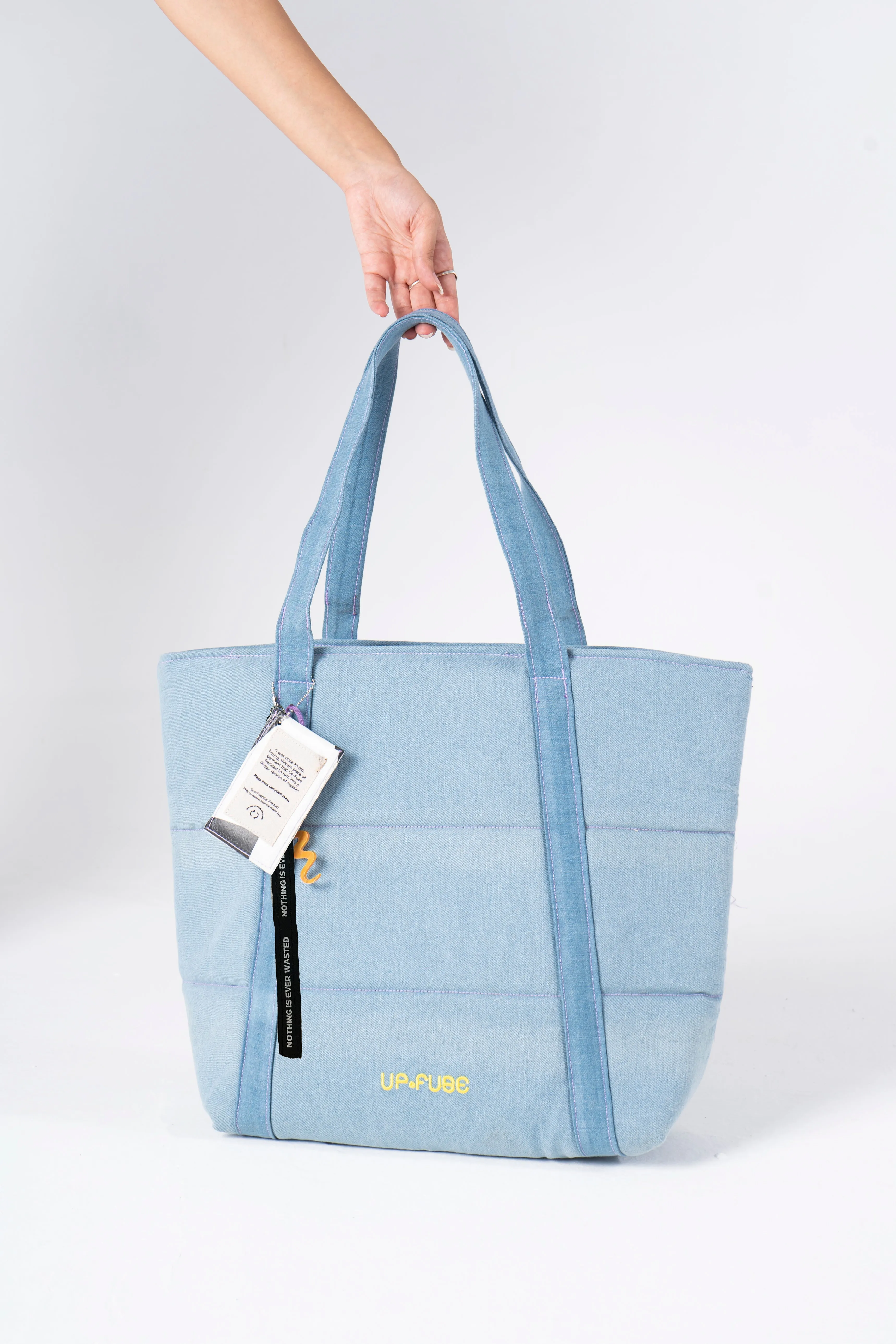 Denim Affair Tote Bag in Ice Blue