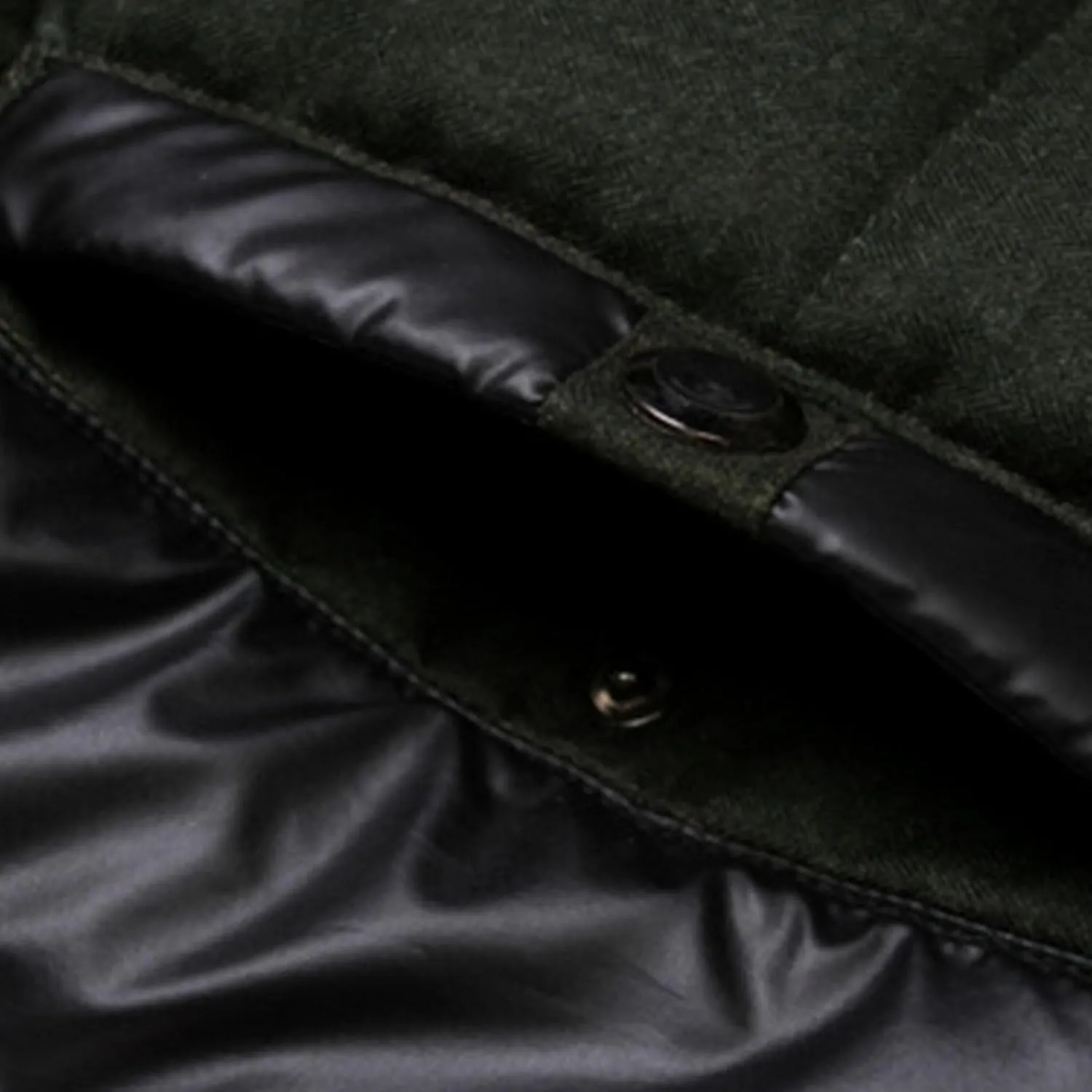 DGHM-JLMY Men's Shoulder Chest Rhombic Quilted Coat Thicken Stand Collar Warm Zipper Coat splicing Cotton-Padded Jacket