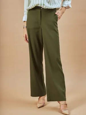 Diane Olive Green Formal Trousers