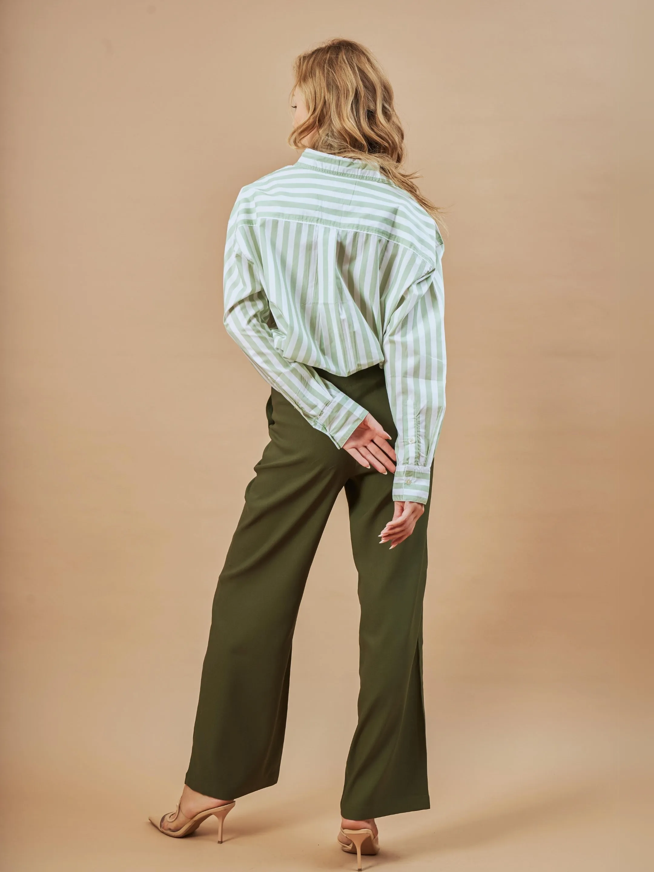 Diane Olive Green Formal Trousers