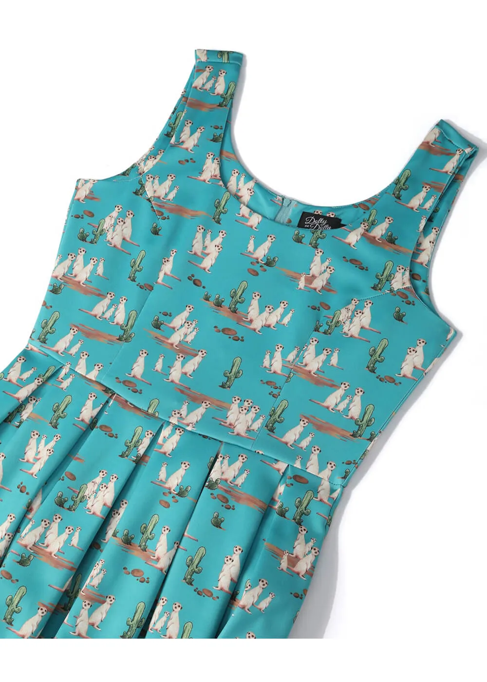 Dolly & Dotty Amanda Meerkat 50's Swing Dress Turquoise