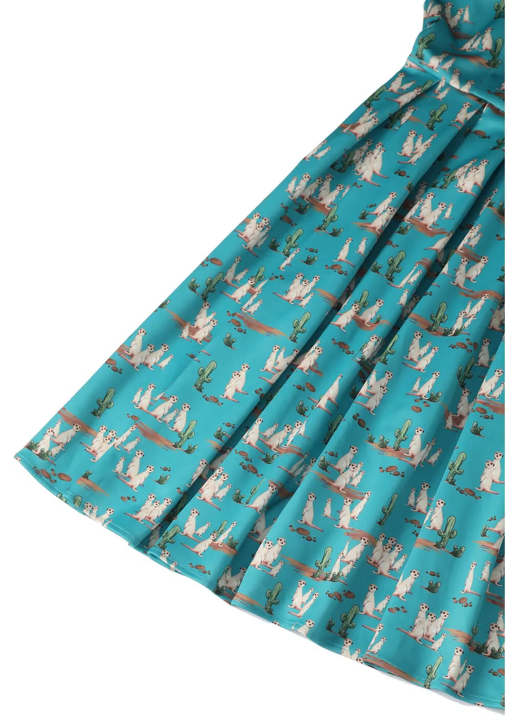Dolly & Dotty Amanda Meerkat 50's Swing Dress Turquoise