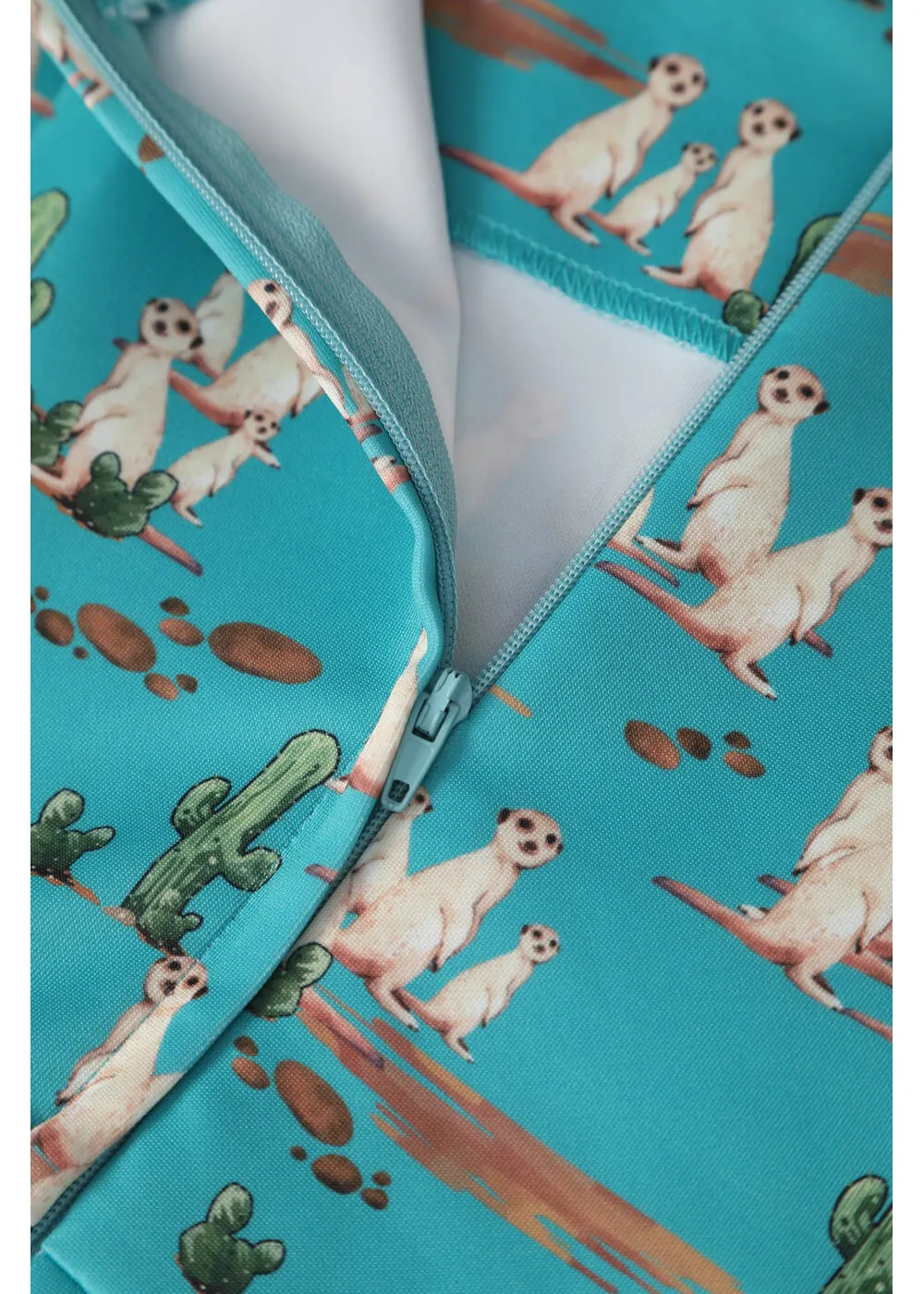 Dolly & Dotty Amanda Meerkat 50's Swing Dress Turquoise